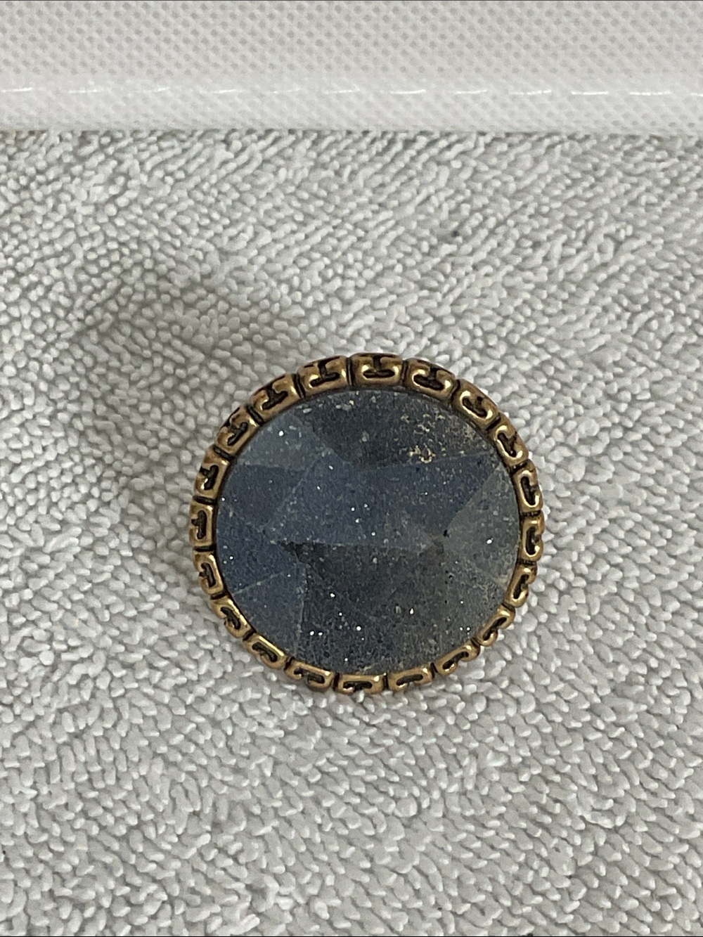 EternaBronze Vintage Style Grey Druzy Quartz Statement Cocktail Ring Size 9